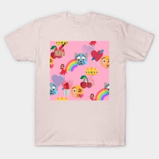 girly pink emoji T-Shirt